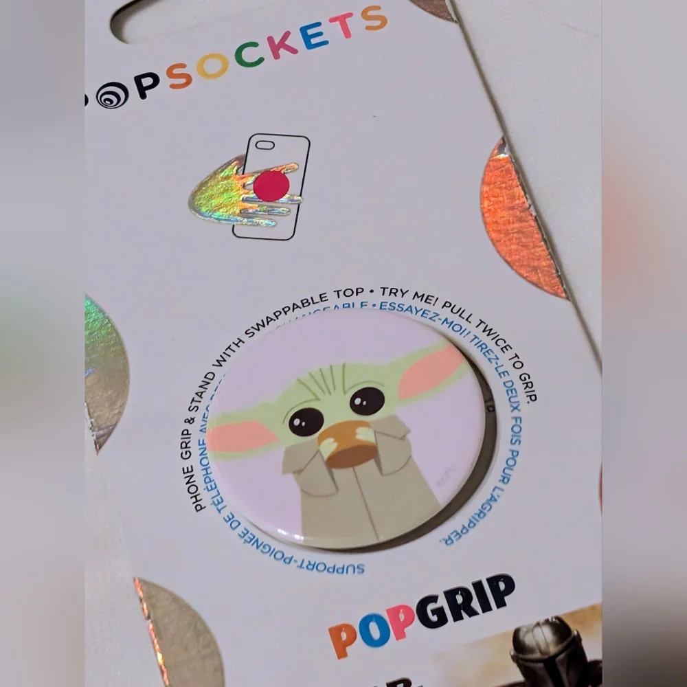 PopSocket Official Disney Star Wars Chibi Baby Grogu w Tea Mandalorian Pop Grip